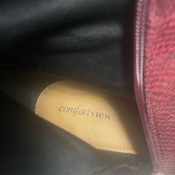 Comfortview Wide Calf Boot synthetic lizard print Burgundy KneeHigh Boots SZ12WW - Picture 11 of 12